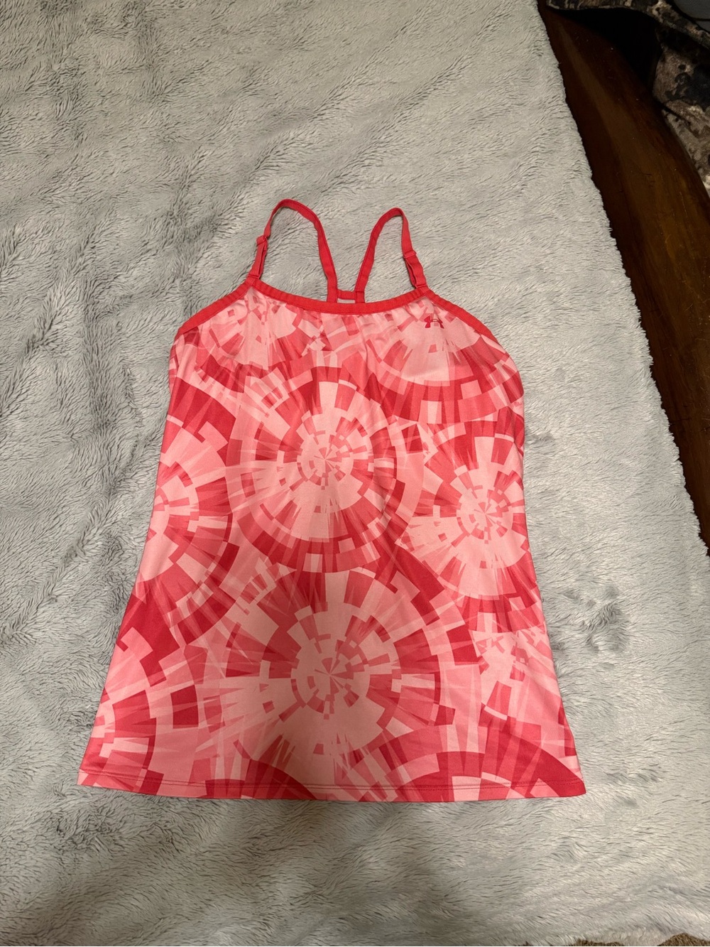 Under Armour White Tank with Coral Red Trim